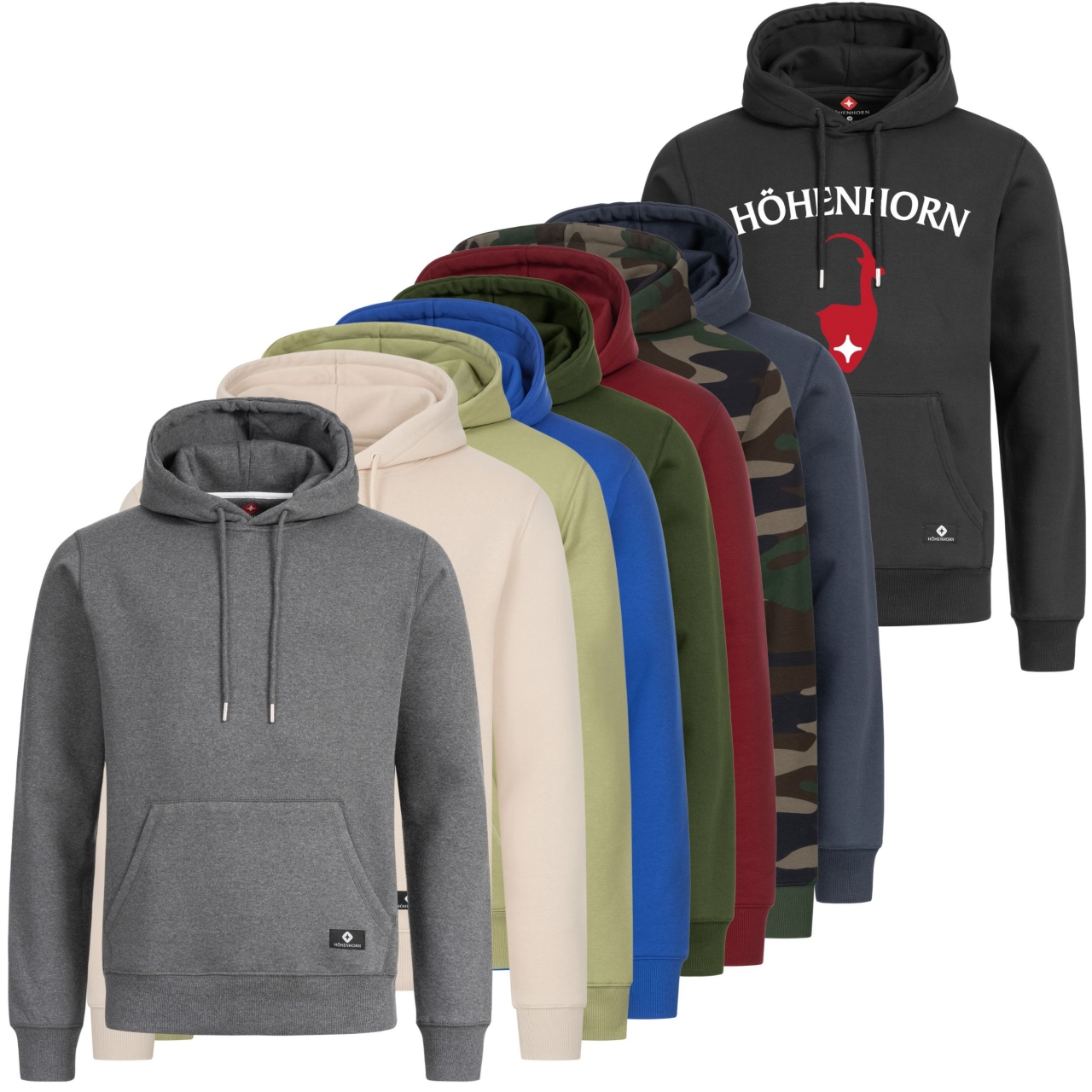 Höhenhorn Janga Hoodie Herren Kapuzen Pullover Hoody Sweatshirt 5XL Beige von Höhenhorn