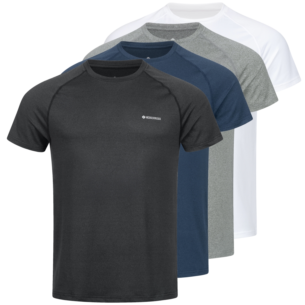 Höhenhorn Kannin Herren T-Shirt Laufshirt Fitness aus Recyceltem Material L 3er Schwarz, Schwarz, Schwarz von Höhenhorn