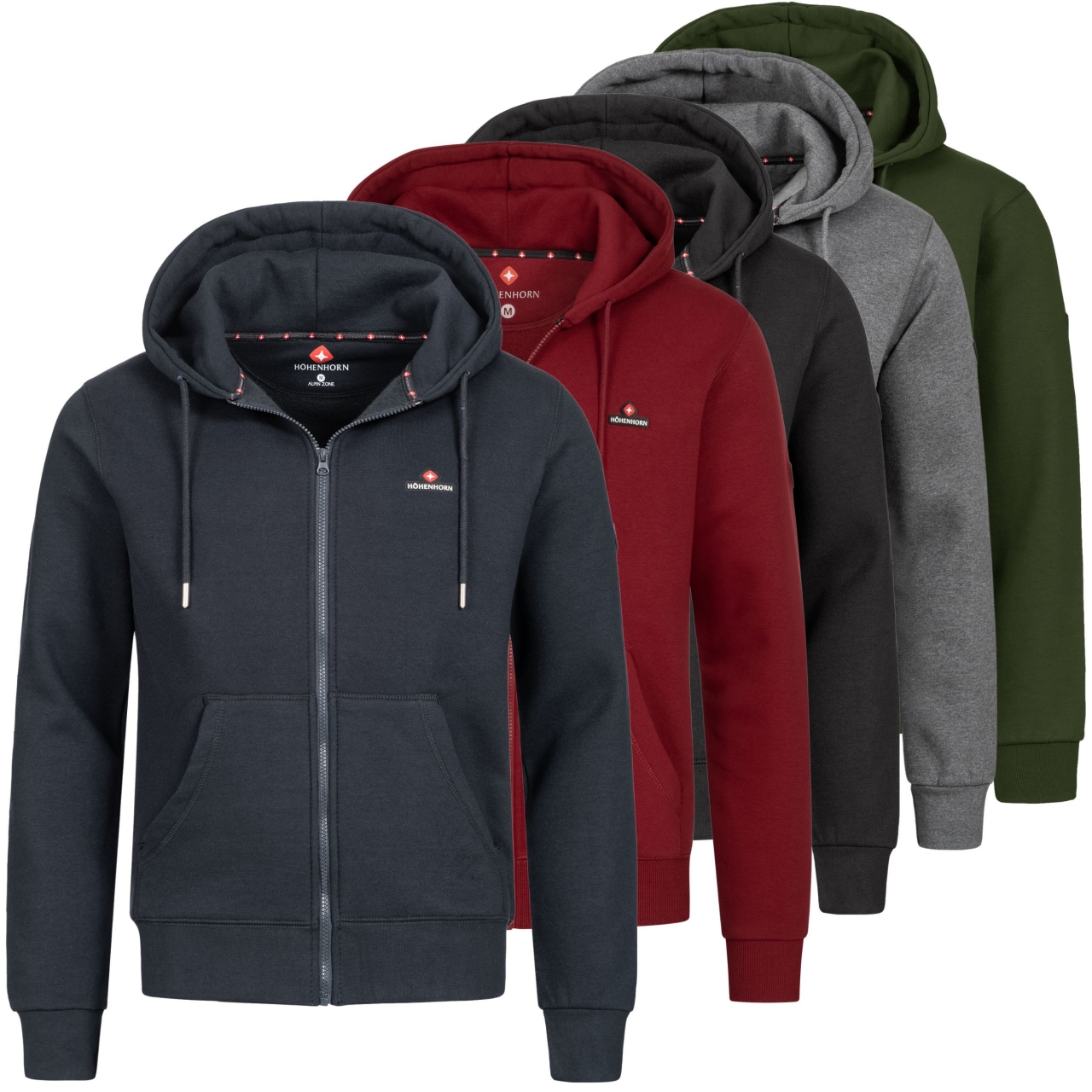 Höhenhorn Katan Herren Hoodie Pullover Sweatshirt Kapuzenpullover 5XL Rot von Höhenhorn