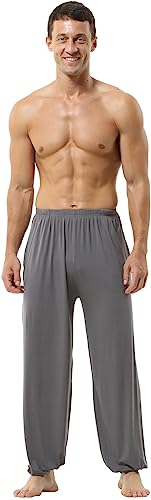 Hoerev Marke Männer Super weiches Modal Spandex Harem Yoga Pilates Hosen,Dunkelgrau,S Hoerev Marke Männer Super weiches Modal Spandex Harem Yoga Pilates Hosen,Dunkelgrau,S von Hoerev