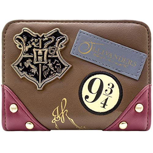 Hogwarts Harry Potter Wappen Ollivanders Geldbörse/Geldbeutel Portemonnaie Bi-Fold mit Münzfach & Kartenhalter, Braun von Hogwarts