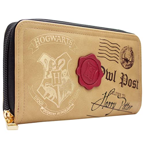 Hogwarts Harry Potter Wachssiegel Owl Post Geldbörse/Geldbeutel Portemonnaie mit Münzfach & Kartenhalter, Braun von Hogwarts