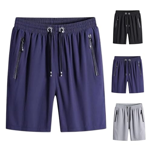 Hohny Lanenow Shorts for Women, Icedactive - Unisex Ice Silk Quick Drying Stretch Shorts (Blue,3XL) von Hohny