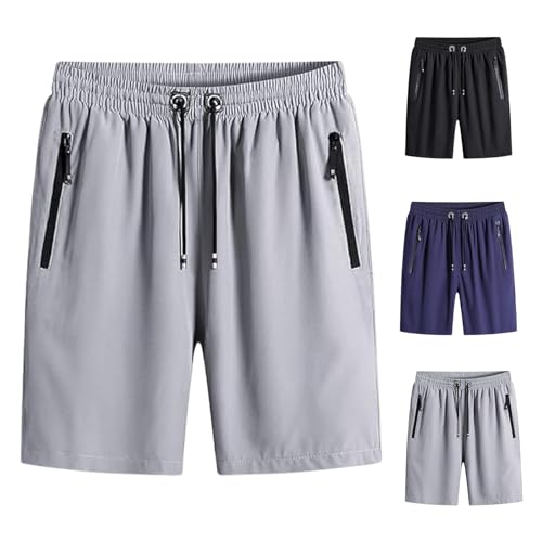 Hohny Lanenow Shorts for Women, Icedactive - Unisex Ice Silk Quick Drying Stretch Shorts (Gray,6XL) von Hohny