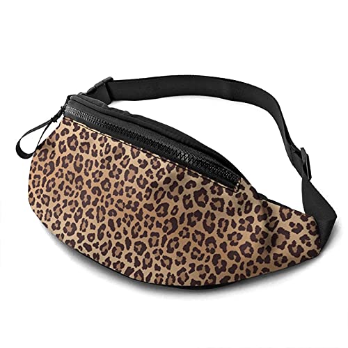 Bauchtasche, Leopard Muster Design Hüfttasche mit Kopfhörerloch für Outdoor, Workout, Wandern, Geschenke 35×14 cm von Hokdny
