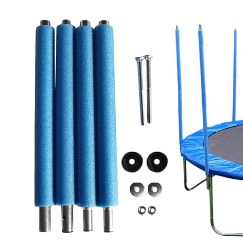 Trampolin Netzstangen Komplett Set 4 Stück, Ersatzstangen Für Trampolinnetze,Robuste Trampolinstangen Aus Schaumstoff, Gehäuse Gerades Rohr, Stahlstangen Mit Schrauben, Trampolin Ersatzteile von Holdes