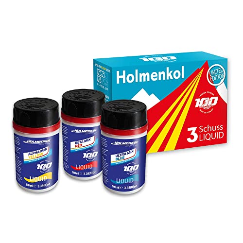 Holmenkol Flüssigwachs 3 Schuss Liquid Yellow, RED, Blue 3 x 100 ml von Holmenkol