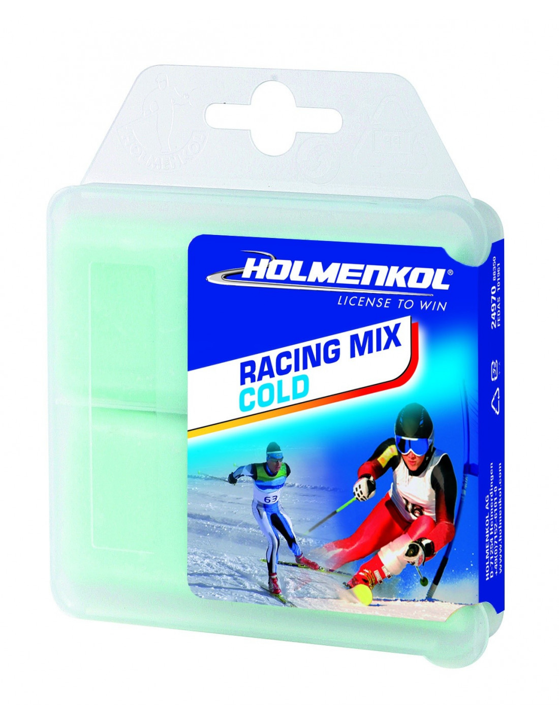 Holmenkol RacingMix COLD 150g Wachsart - Blockwachs, Wachsfarbe - Blau, Wachsqualität - High Fluor, Einsatzbereich - Alpin, Wachs Holmenkol - -10° bis -18°, von Holmenkol