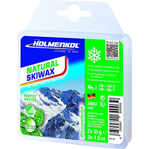 Holmenkol Unisex – Erwachsene Natural Skiwax 2x35 G Skiwachs, neutral, Gramm von Holmenkol