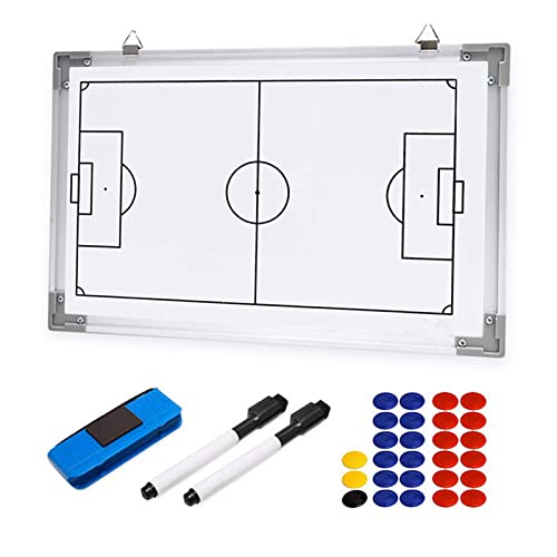 Holzsammlung Profi Coaches Whiteboard Tragbar Taktiktafel für Fußball mit Magnete, Stifte und Radiergummi von Holzsammlung
