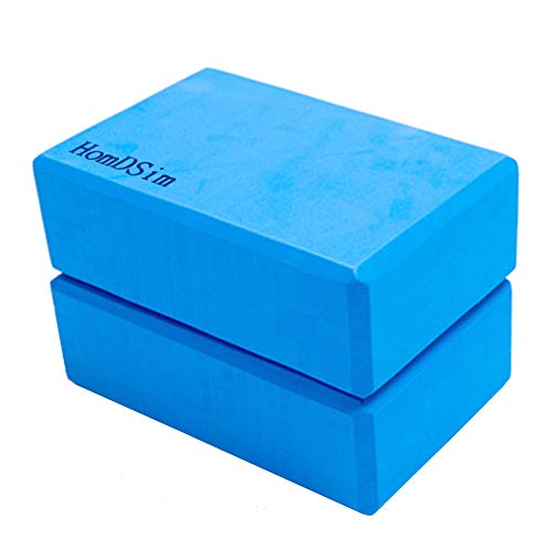 HomDSim Set von 2 Yoga Blocks Eva-Schaum Bricks bietet Stabilität Balance und Unterstützung verbessern Kraft – 9 x 6 x 3 inches, blau von HomDSim