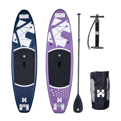 Home Deluxe - Stand up Paddle Moana - Farbe: Lila, Länge: 366 cm, Breite 81 cm - inkl. Paddel, Reparatur Kit, Transporttasche, Luftpumpe und Sitzbänken | SUP Surfboard Paddle von Home Deluxe