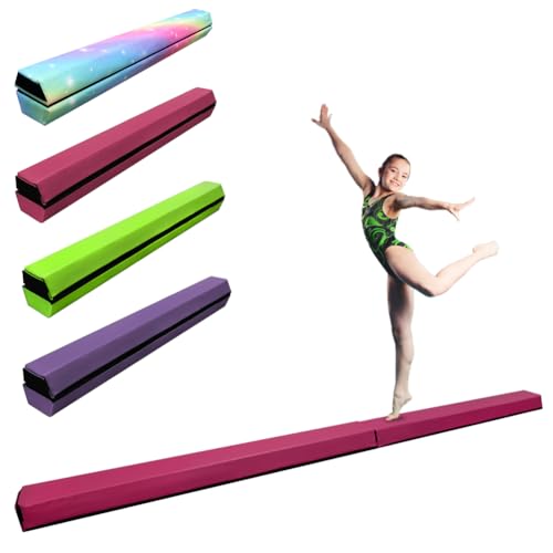 HomeSun Schwebebalken 240cm Faltbar Balance Beam Gymnastik Balance-Balken Gymnastikbalken Übung Fitness Training Turnen für Zuhause (Pink, 240cm) von HomeSun