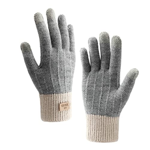 Homealexa Winterhandschuhe Touchscreen Handschuhe Strick Fingerhandschuhe Sport Warm und Winddicht Winterhandschuhe für Skifahren Radfahren und SMS, Geeinget für Damen und Herren von Homealexa