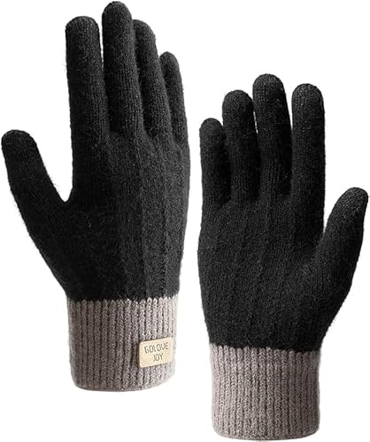 Homealexa Winterhandschuhe Touchscreen Handschuhe Strick Fingerhandschuhe Sport Warm und Winddicht Winterhandschuhe für Skifahren Radfahren und SMS, Geeinget für Damen und Herren von Homealexa