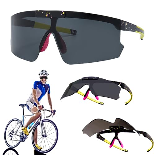 Homefantasy Schnelle Brille, Fahrradbrille, Einstellbar Polarisierte Lens Radsportbrillen, Sonnenbrille Herren Damen UV400 Sportbrillen Fahrrad Brille von Homefantasy