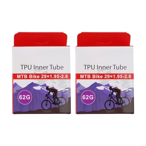TPU MTB Fahrradschlauch, leicht und stark, stabiler Reifendruck, lila, 26/27 5/29x1 9 2 6 (29x1.95-2.6 2PCS) von Homefurnishmall