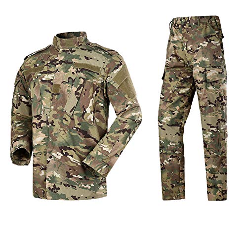 Homeilteds 9Color Tarnung Armee Herren Special Forces Militäruniform Combat Shirt Arbeitskleidung Tactical Plus Size Kleidung Pant Set Waistcoat (Color : Camouflage set1, Size : XXL) von Homeilteds