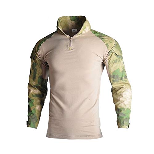 Taktische Militäruniform Anzüge Camouflage Schießen Jagd Shirts Hosen mit Elbow Knieschützer CS Paintball-Kleidung eingestelltes Waistcoat (Color : Atacs fg Shirts, Size : M) von Homeilteds