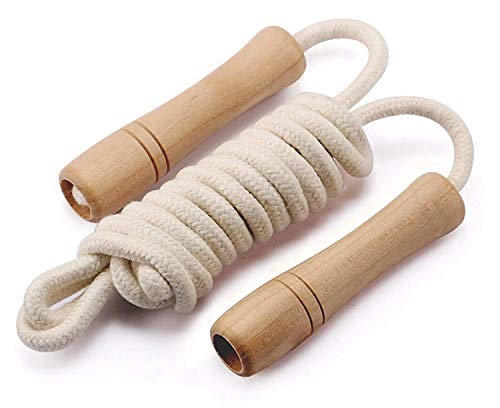 Homello Verstellbare Springseil für Kinder, 260cm Springen Seil mit Holzgriff, ideal für Fitness Training/Spiel/Fett Brennen Übung von Homello