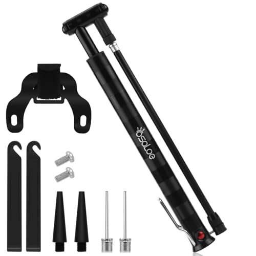 Fahrradpumpe, Tragbare Luftpumpe Fahrrad Standpumpe, 160 PSI Hoher Druck Mini Handpumpe mit Presta und Schrader und Dunlop Ventil, Für Rennrad, Mountainbike, Fahrradzubehör, Ballpumpe Fußball von Homoto