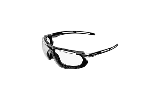 Honeywell Tirade™ Versiegelte Brille mit ShieldPlus® beschlagfester Beschichtung, dielektrisches Design, geeignet für Öl und Gas/Chemikalien/Bau/Nutzung, glänzend schwarze Bügelfarbe, klare Gläser, von Honeywell