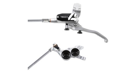 hope tech 4 v4 disc break   ruckseite silber   schwarzer geflochtener schlauch von Hope