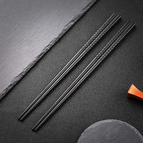 Japanische EssstäBchen 5 Paar Schwarz Chopsticks Wiederverwendbare EssstäBchen Waschbar FüR GeschirrspüLer Geschirr Set G3 von Hopewey