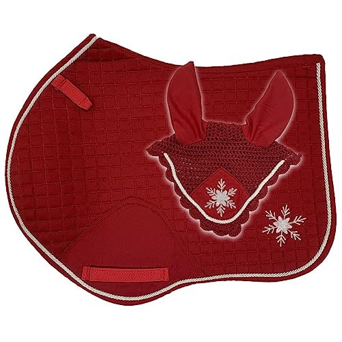 Horses Set Schabracke + Mütze Christmas Rot Full, Stil und Komfort für Ihr Pferd von Tosoni Sattlerei von Horses