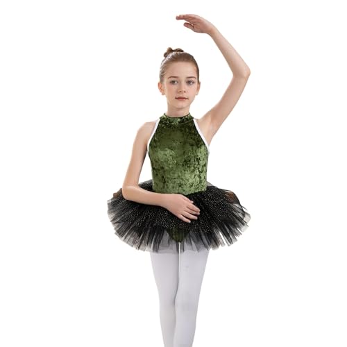 Hotfiary Ballett Trikots mit abnehmbarem Rock Tutu Rock Trikot Hohlkreuz Tanzkleid Combo Ballerina Gymnastik Outfit von Hotfiary