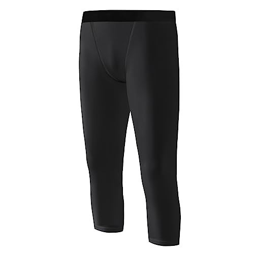 Hotfiary Jugend Jungen 3/4 Kompression Leggings Basketball Hosen Sport Running Tights Athletic Baselayer Quick Dry 6-15 Jahre von Hotfiary