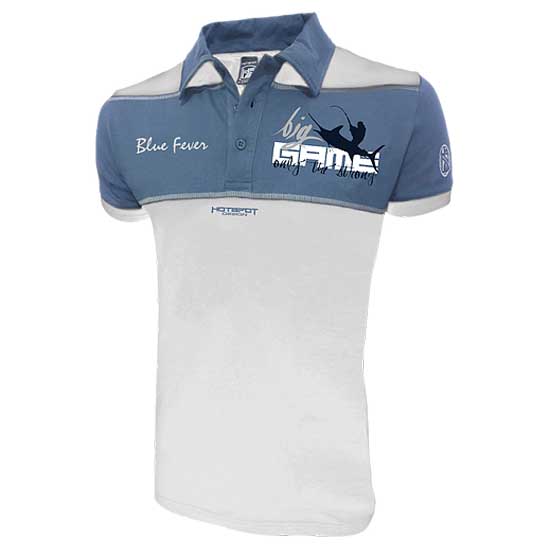 Hotspot Design Big Game 2.1 Short Sleeve Polo Shirt Weiß,Blau L Mann von Hotspot Design