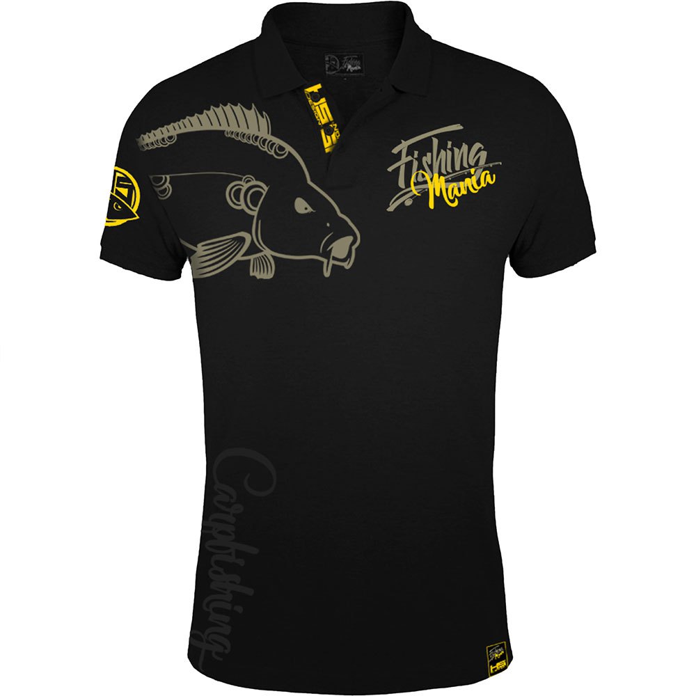 Hotspot Design Fishing Mania Carpfishing Short Sleeve Polo Shirt Schwarz M Mann von Hotspot Design