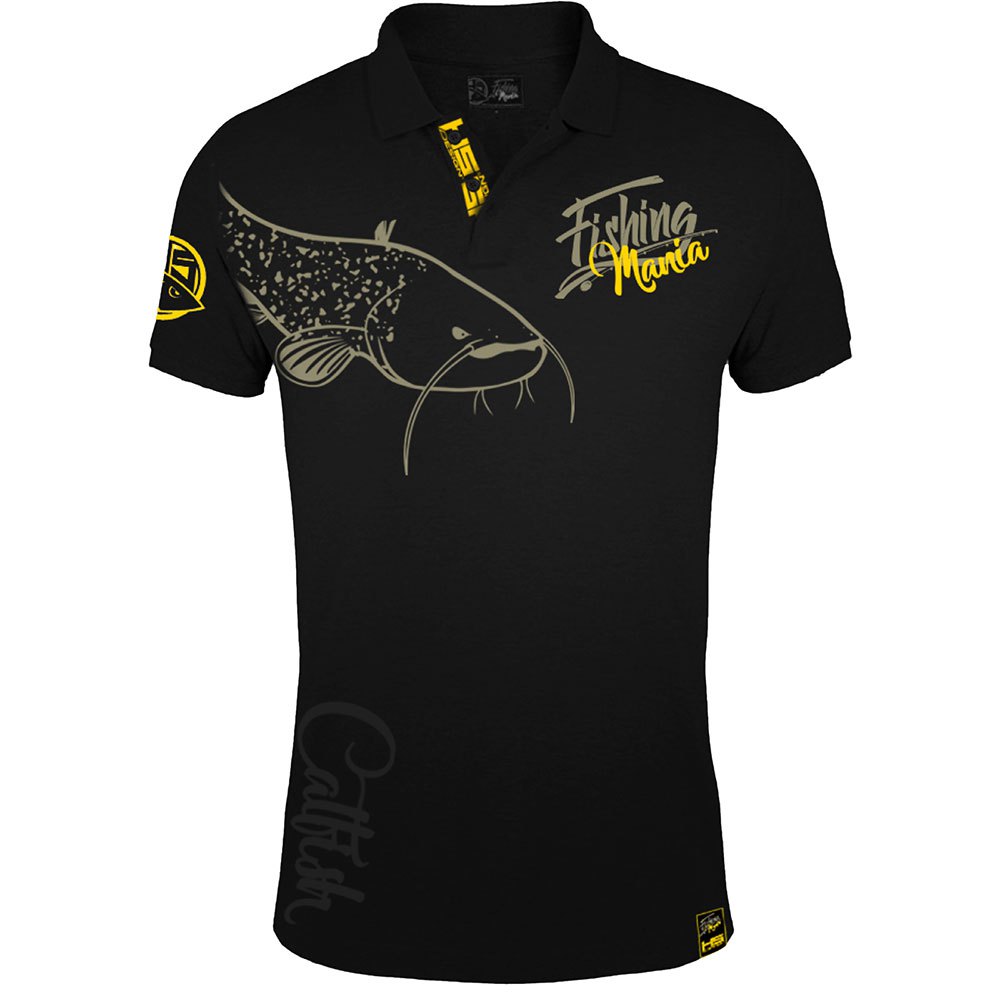 Hotspot Design Fishing Mania Catfish Short Sleeve Polo Schwarz L Mann von Hotspot Design