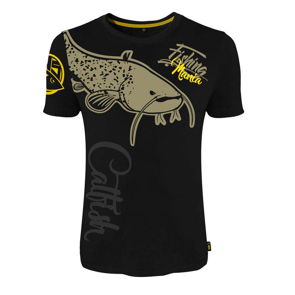 Hotspot Design Fishing Mania Catfish Short Sleeve T-shirt Schwarz L Mann von Hotspot Design