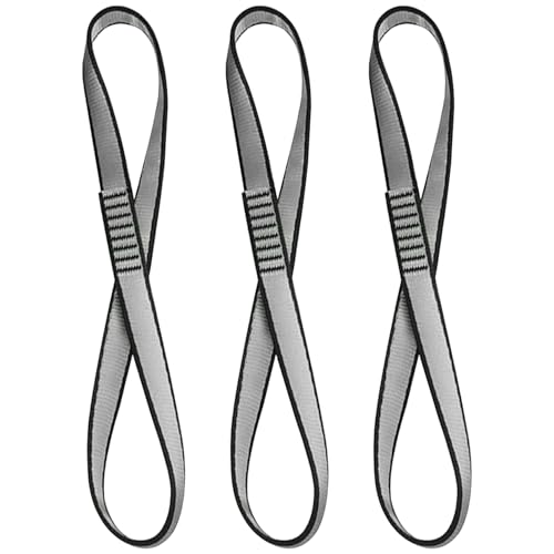 3-teilige Kletterschlinge, Polyester-Kletterhilfe, 21, 6 kN, strapazierfähige Felsschlinge, Läufer, Klettergurte für Outdoor-Klettern, Abseilen, Schaukeln, Yoga-Hängematte, Kletterstockgurte, Klet von HoveeLuty