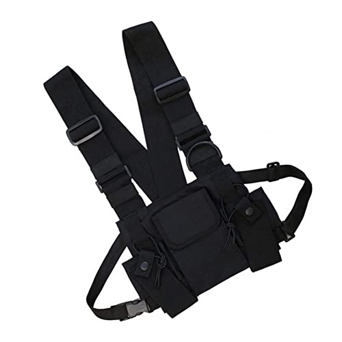 Brust Rig Bag Herren Umhängetaschen Running Brust Pack Multifunktionale Hände Freies Brustgurt Pack Für Laufen Camping Schwarz von HoveeLuty