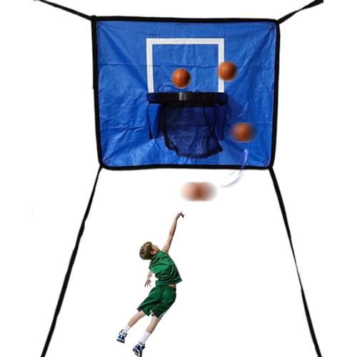 Trampolin-Basketballkorb mit 4 Seilen, 25,6 x 21,7 Zoll, wiederverwendbares Trampolin-Spielzeug, einfach zu montierendes Trampolin-Zubehör, Basketballkorb für Trampolin, Trampolin-Spielzeug, Trampolin von HoveeLuty