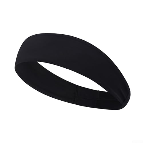 Elastisches Stirnband für Laufen, Radfahren, Tennis, Badminton, schweißabsorbierend und Sonnenschutz-Design (schwarz) von HpLive