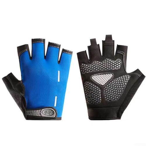 HpLive Silikon-Halbfinger-Handschuhe für Radfahren und Outdoor-Sport, atmungsaktiv und schweißabsorbierend (blau) von HpLive