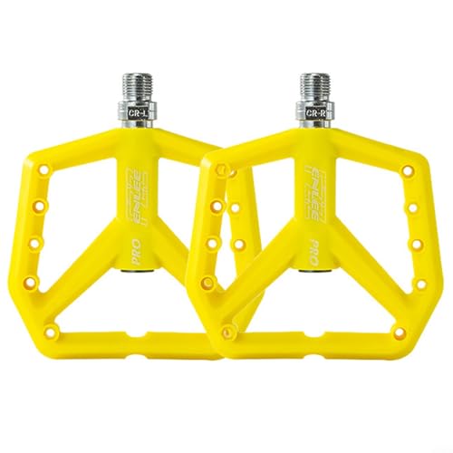 Leichte Fahrradpedale, reibungslose Drehung, geeignet für jedes Gelände, fluoreszierendes Gelb (fluoreszierendes Gelb) von HpLive