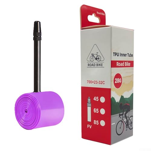 Lighten Your Bike Fahrradschlauch für 700C Rennrad, ultraleicht, 28 g, 2 Stück (2 Stück FV65 mm, 2 Stück Reifenheber) von HpLive