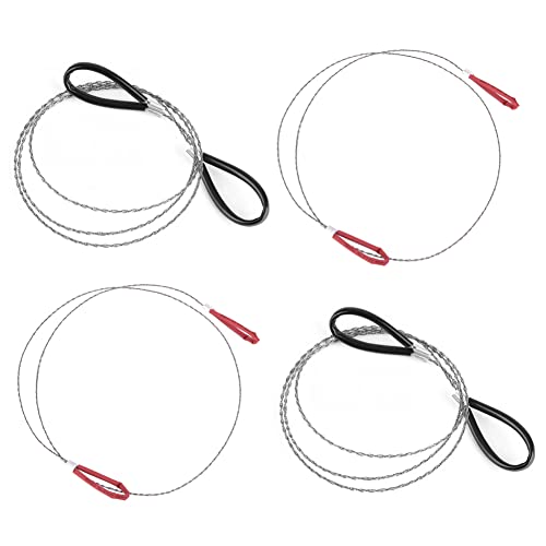 Edelstahl Kabelsägen -Taschenkettensägen -Hand -Metalldraht -Säge im Freien für Campingversorgung rot schwarz 70 cm 4pcs Sägen von Hperu