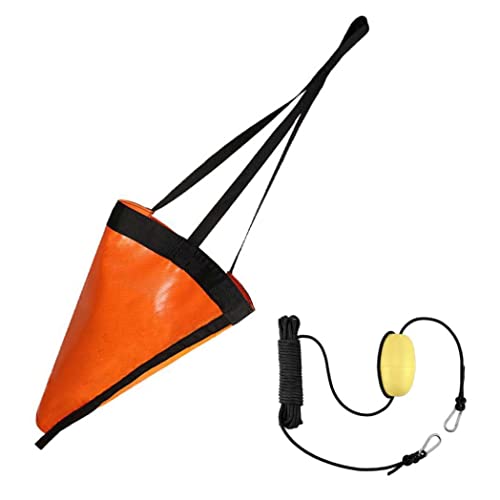 Hperu Driftanker, Drift Socke mit Geschirr Boogen -Meeresanker Ozean Angler, die Dogue für Kajakboot 18 Zoll Orange für Zuhause fischen von Hperu