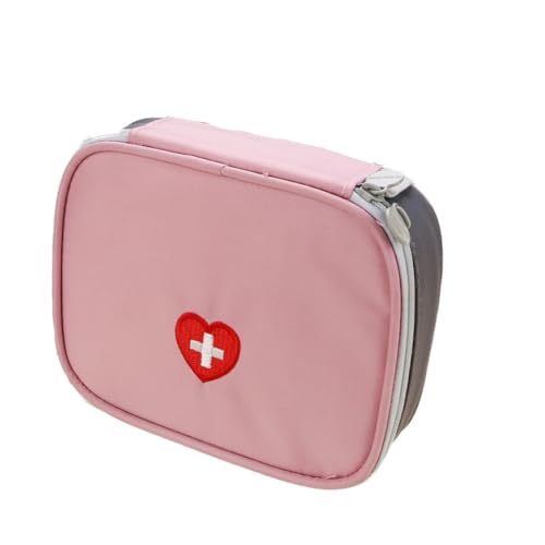 Hperu Mini First Aid Kit Tragbare Reisemedizin -Tasche Multifunktionaler medizinischer Organisator Aufbewahrungsbeutel für Outdoor -Aktivitäten Pink Storage Beutel von Hperu