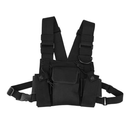 Hperu Nylon Brustbeutel Brustgurt Bag Walkie Talkie -Tasche Trendy Street Chest Bag für viele Menschen Taillenpackungen von Hperu