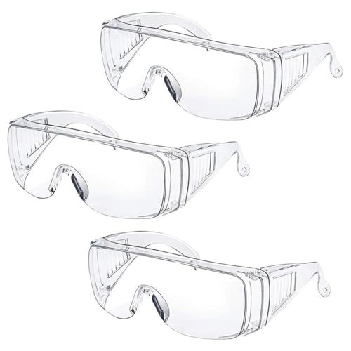 Hperu Sicherheitsbrillen klar schützende Brille Anti-Fog-Staubbrille für Arbeitsplatz 3PCs Fischerei Brillen von Hperu