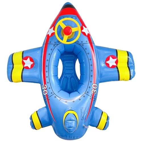 Kleinkindschwimmer, Baby Pool Float, aufblasbare PVC-Kleinkind-Schwimmer, Flugzeugbaby Schwimmen mit Lenkrad, lustiger Säugling für Kinder im Alter von 1 bis 5 Jahren von Hperu