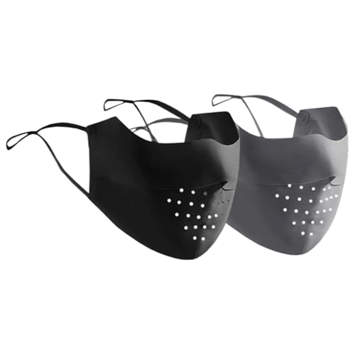 UV -Masken, 2pcs Sonnenschutzmaske atmungsaktive UV -Masken UPF 50+ Gesichtsmaske für Frauen wiederverwendbares weiche Sonnenschutzmaske Waschbare Gesichtsabdeckung mit Ohrhörer für Golfradsportarten von Hperu