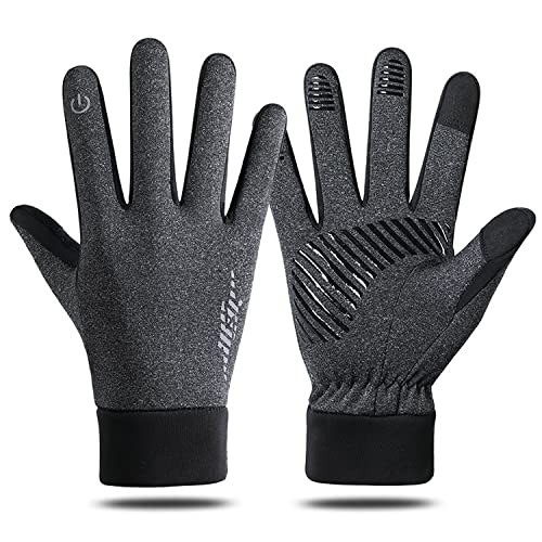 Hsdvdva Fahrradhandschuhe Herren Damen Winter Handschuhe Warme Winddichte rutschfeste Touchscreen Sporthandschuhe für Outdoor Laufen Skifahren Motorrad Radfahren Grau M von Hsdvdva